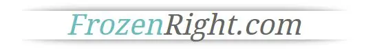 Text logo displaying "FrozenRight.com" with "Frozen" in light blue and "Right.com" in gray.