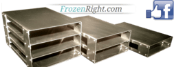 A picture of two metal boxes with the words " frozenright ".